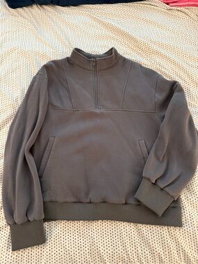 Princess Polly Charcoal Gray Half-Zip Fleece Pullover